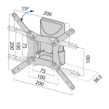 Soporte de pared para TV hasta 37 pulgadas, 20 kg, TB-152E, VESA máx. 200x200