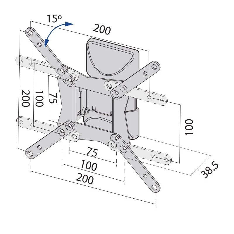 Soporte de pared para TV hasta 37 pulgadas, 20 kg, TB-152E, VESA máx. 200x200