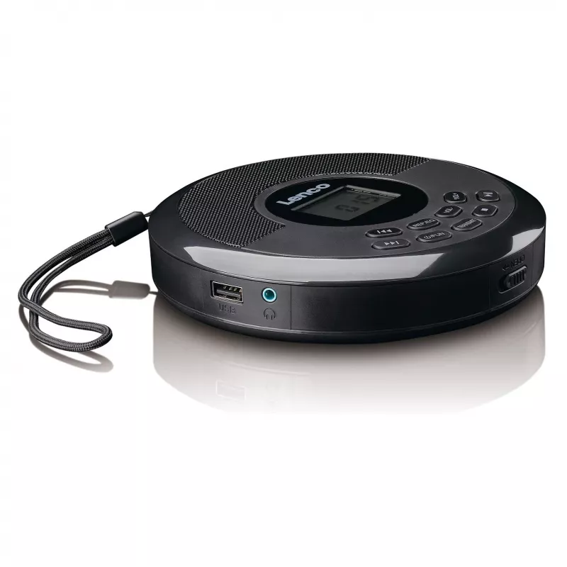 Reproductor de CD portátil Lenco CD-340BK — negro, diseño portátil