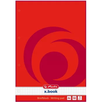 Bloc de notas Herlitz 733436 A4 100 hojas rojo blanco