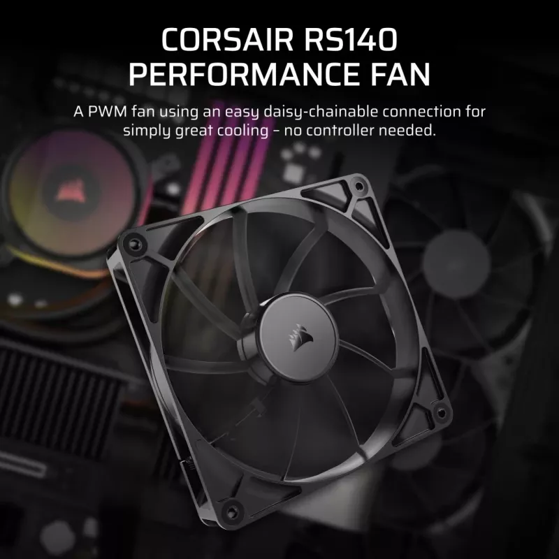 Ventilador Corsair RS140 14 cm negro 330–1700 U/min 0,11–3,46 mmH2O