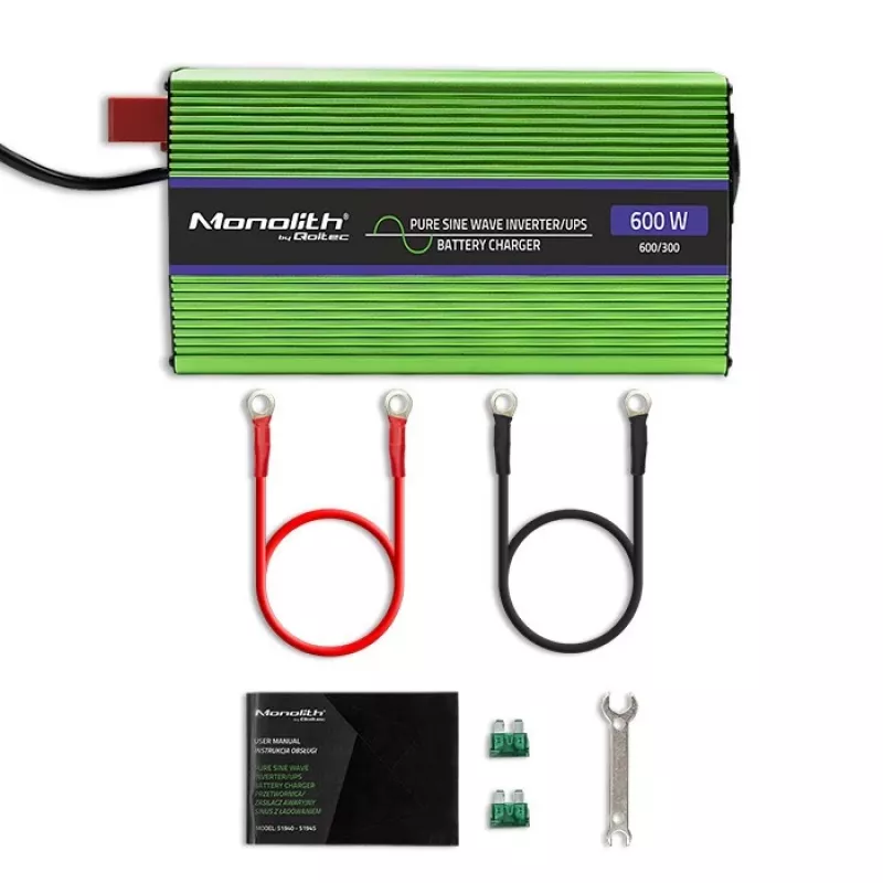 Inversor para coche Qoltec Monolith 600 W Verde 12 V