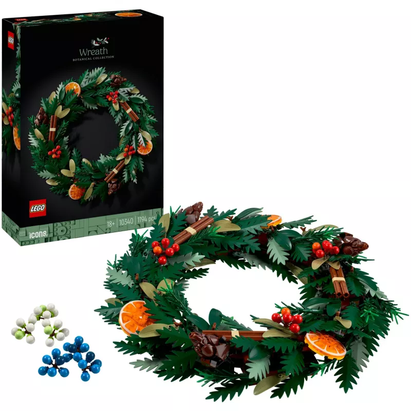 LEGO 10340 Icons Corona navideña Juguete de construcción