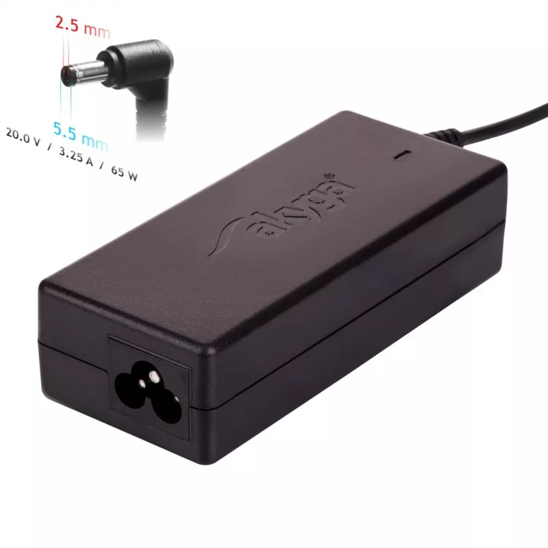 Fuente de alimentación para portátil Akyga AK-ND-17 para Fujitsu Siemens, 65 W, 20 V / 3,25 A, 5,5 x 2,5 mm