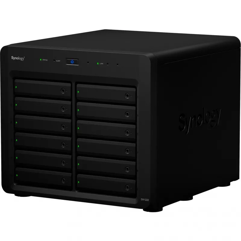 Caja para HDD/SSD Synology DX1222 12 Unidades 192 TB Negro