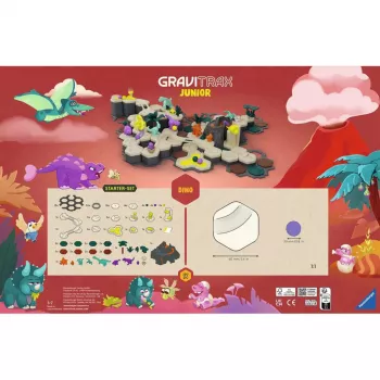 Pista de canicas Ravensburger GraviTrax Junior Starterset XXL Dino, construcción de recorridos para niños
