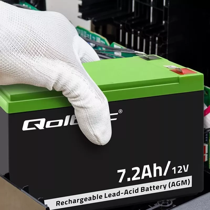 Batería Qoltec 53062 AGM | 12V | 7,2 Ah | máx. 108A