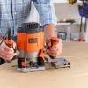 Fresadora Router/Trimmer Black & Decker KW1200EKA-QS — fresadora compacta con ajustes de profundidad regulables, diseño ergonómico
