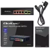 Switch Ethernet PoE QOLTEC 52296 — 4 puertos RJ45 PoE, 1 uplink RJ45
