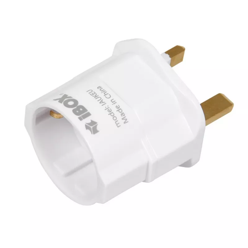 Fuente de alimentación IBOX iaukeu cargador de red con conectores intercambiables UK (tipo G) y EU (tipo E), 100–240 V 50/60 Hz, 7,5 A, blanco