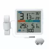 Manta MTO002W estación meteorológica con sensor externo, termómetro/higrómetro, reloj, blanca
