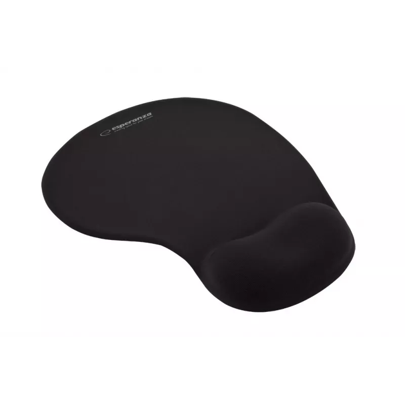 Alfombrilla de ratón ESPERANZA EA137K, negra, con reposamuñecas de gel, base antideslizante, uso universal