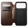 Funda para móvil Nomad Modern Leather Folio para iPhone 17 Pro Max — marrón, cuero, pantalla de 6,3