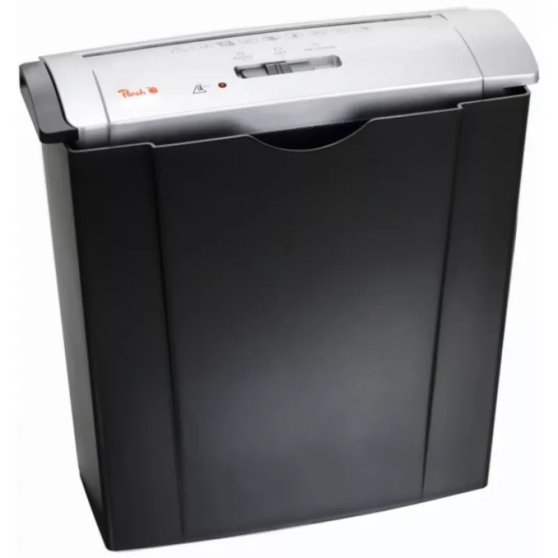 Destructora de documentos PEACH PS400-02, corte en tiras, ancho de trabajo 22 cm, corte 7 mm, negro/plata