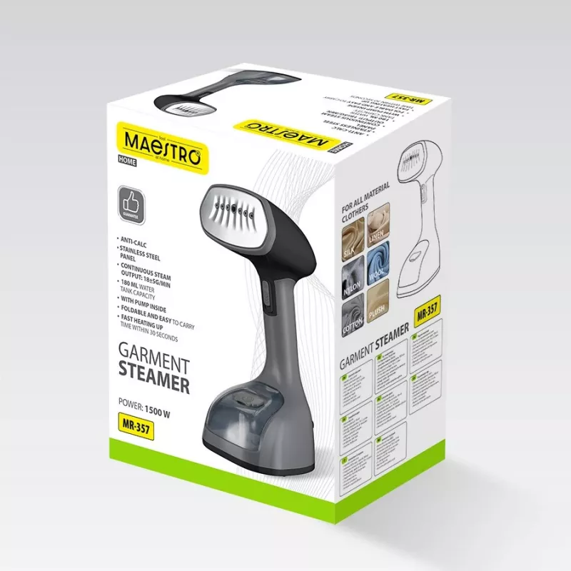 Vaporizador de ropa Maestro MR-357 1500W — aparato de vapor de mano