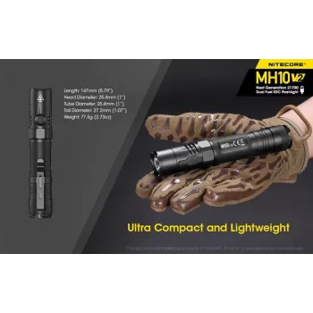 Linterna de mano Nitecore MH10 V2 negra