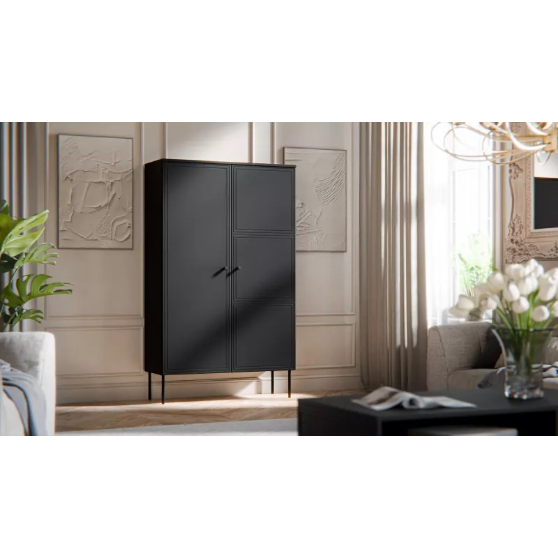 Armario de almacenaje Cama Meble PALAZZO BIS 100x39x166 negro mate, de suelo a pared