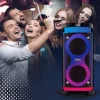 Altavoz portátil MANTA SPK0601B100, 100 W, Bluetooth, karaoke, micrófono inalámbrico, batería, ecualizador, iluminación disco