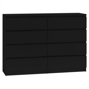 Cómoda top e shop M8 140 CZERŃ — 8 cajones, aglomerado, 1380×400×970 mm, negra