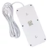 Regleta de enchufes MACLEAN MCE391 W — 6 tomas, 4×USB-A + 1×USB-C, cable de 3 m, 110–240 V, 2500 W, blanca