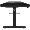 Mesa gaming de altura ajustable sentado/de pie con doble motor, caja de PC integrada, cargador inalámbrico, iluminación RGB, panel de control y puertos USB, tablero de melamina PB, negro