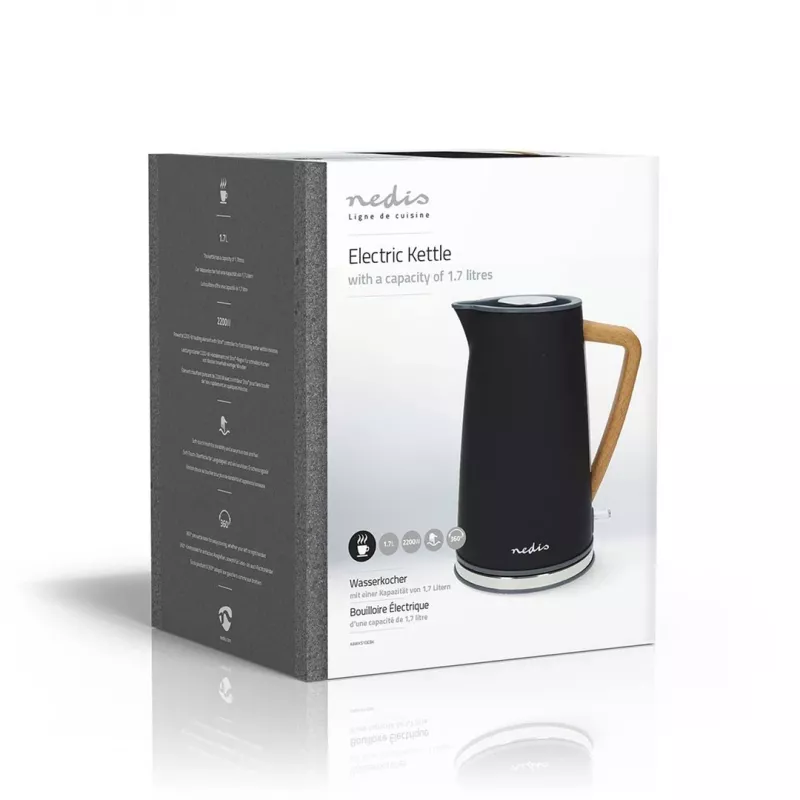 Hervidor de agua Nedis KAWK510EBK 1,7 L 2200 W Negro