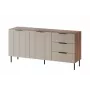 Cómoda cama meble ALMERA 156×42×75 cm, nogal/cashmere, 3 cajones, aglomerado