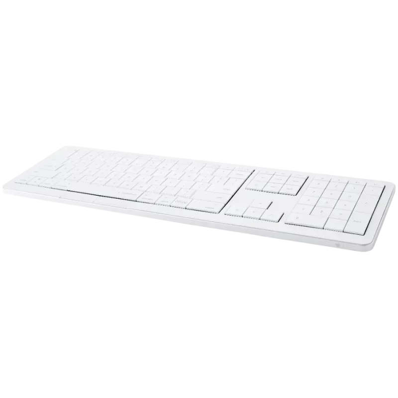 Teclado inalámbrico CLEVETURA CLVX 1 Touch-On-Keys AI — distribución ANSI US Mac, interruptores de tijera, carcasa de aluminio, RGB interactivo