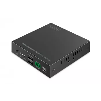 Receptor Digitus HDMI Fiber KVM IP 4K/60Hz con cable USB