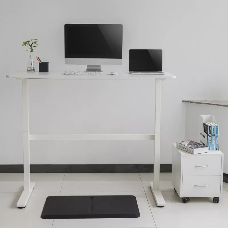 Escritorio Ergo Office regulable en altura manualmente, máx. 40 kg, altura máx. 117 cm, con tablero para trabajar de pie y sentado, ER-401 W