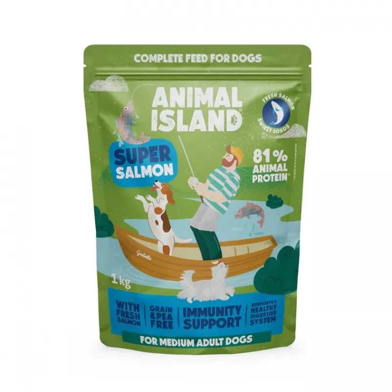 ANIMAL ISLAND Salmon - Comida seca para perros - 1 kg
