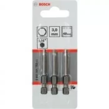 Set de puntas de destornillador Bosch 3 uds. extra duras, Hex 3 mm, 49 mm de longitud, vástago de 1/4
