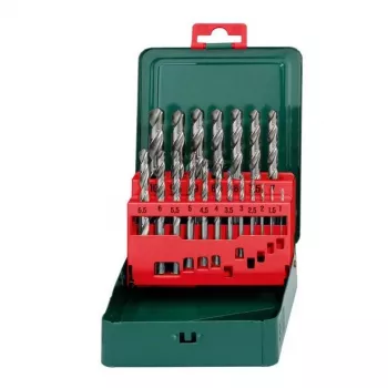 Juego de brocas HSS Metabo 627153000 — 19 piezas, DIN 338, vástago cilíndrico
