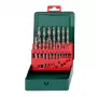 Juego de brocas HSS Metabo 627153000 — 19 piezas, DIN 338, vástago cilíndrico