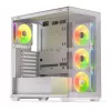 Caja de PC KRUX Exo Midi Tower, ATX/micro-ATX/mini-ITX, 2x cristal templado, USB-C, 4 ventiladores de 120 mm, 2 bahías de 3,5 pulgadas + 2 de 2,5 pulgadas, GPU hasta 40,5 cm, blanca