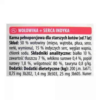 ANIMONDA Carny Senior Ternera y Corazones de Pavo – Comida húmeda para gatos – 400 g