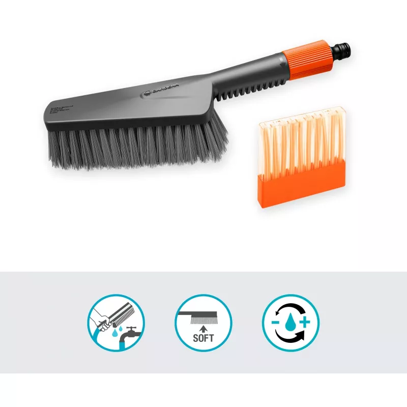 Gardena Cleansystem set de lavado con cepillo de mano M suave, 18863-20