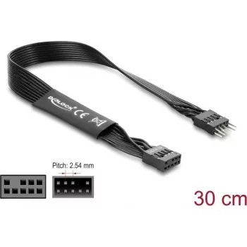 Cable paralelo DELOCK 86052, 9 pines a 9 pines, negro, longitud 0,3 m
