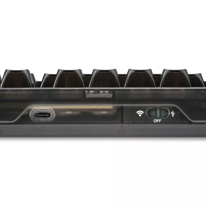 Teclado gaming mecánico Sharkoon Crystal Shark Negro DE con iluminación RGB