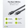 Cable USB-C WENTRONIC USB4 Gen4 1.2m — compatible con 16k@60Hz y 4K@120Hz