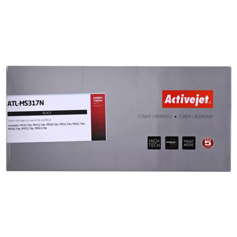 Cartucho de tóner ActiveJet equivalente a Lexmark 51B2000 negro, 2500 páginas, pack individual