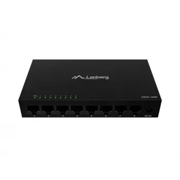 Switch de red LANBERG DSM1-1008 8x 1 Gb/s no gestionado Gigabit Ethernet de sobremesa 12V carcasa metálica