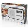 Adler AD 1907 radio digital PLL, AM/FM, 40 presintonías, alarma con repetición, USB-C, batería recargable integrada, conector de 3,5 mm, blanco/negro