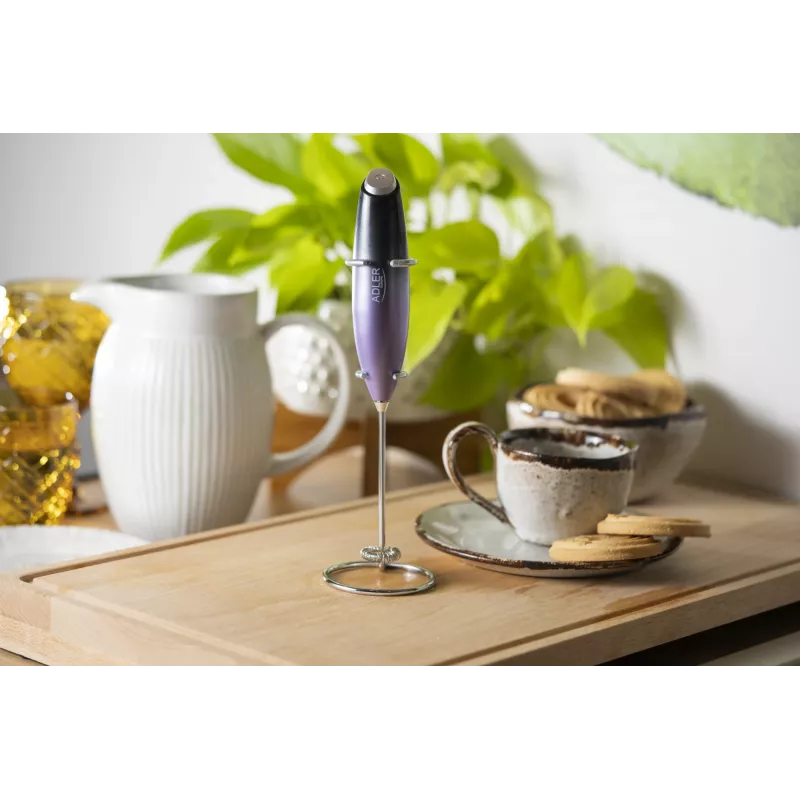 Adler | Espumador de leche con soporte | AD 4499 | Espumador de leche | Negro/Morado