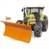 Tractor de juguete BRUDER Claas Axion 950 con cadenas para nieve y quitanieves, modelo a escala