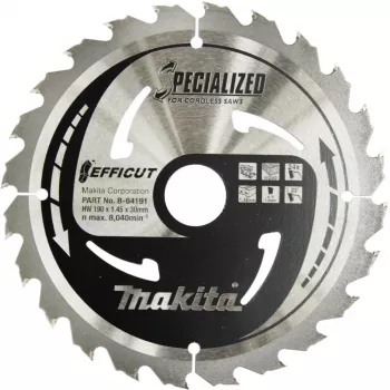 Makita Spezial EFFICUT - hoja de sierra circular - para madera, metal - 190 mm - 24 dientes (B-64191)