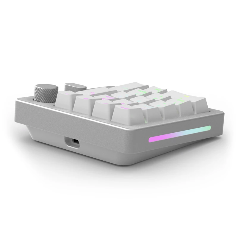 Teclado numérico inalámbrico Glorious GMMK - Interruptores Fox, gris/blanco (GLO-GMMK-NP-FOX-W)