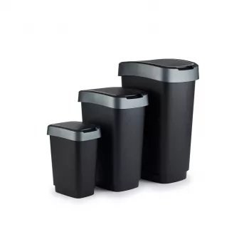 Cubo de basura Rotho Twist 50 L rectangular polipropileno, 50 L, 602×298×401 mm, negro