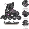 Patines 2IN1 Nils Extreme NH11912 A negro/rosa talla S (31-34) con patines de hockey intercambiables