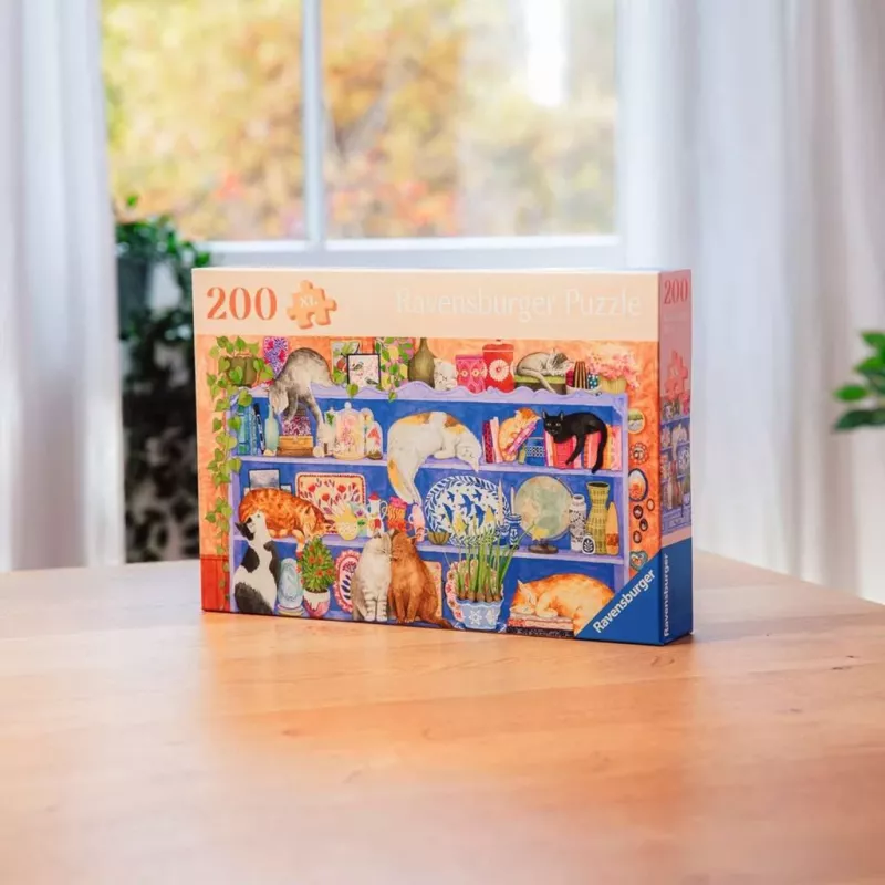 Puzle Ravensburger Feel Well & Puzzle Cats on the Shelf – 200 piezas